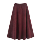 Simple Umbrella Autumn Swing Retro Elastic Waist Skirt