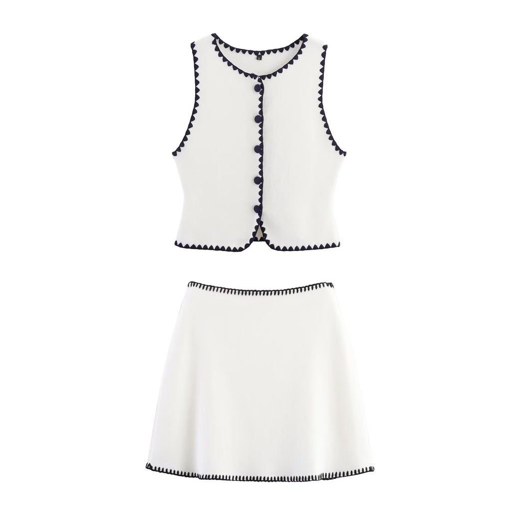 Women's Knit Embroidered Three-Piece Set