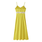 Lace Spaghetti-Strap Midi Dress
