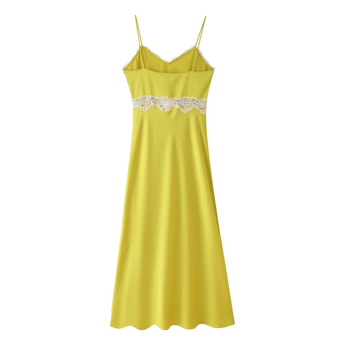 Lace Spaghetti-Strap Midi Dress