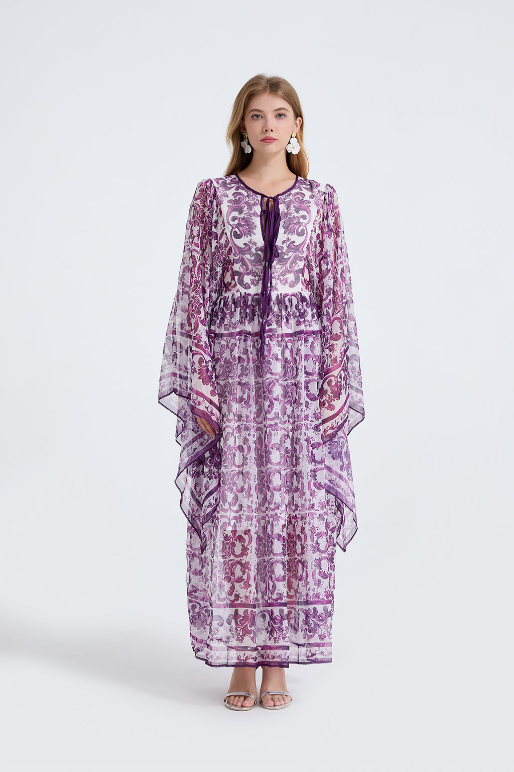 Women's 's Loose A-Line Long-Sleeve Dress