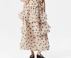Summer Wind Mid Length Polka Dot Printed Skirt