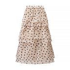 Summer Wind Mid Length Polka Dot Printed Skirt