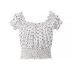Short Top Printed Sexy Polka Dot Autumn Sexy Women off Shoulder
