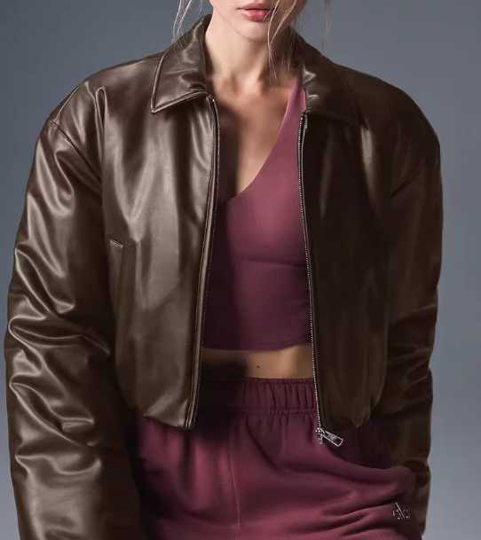 Women's High Street Retro Faux Leather Top