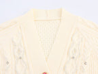 Women's Autumn Small Fresh Gentle Korean Wearing Rope Beaded Cardigan