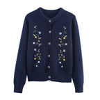 Women's Autumn Elegant Gentle Generous Young Embroidered Sweater