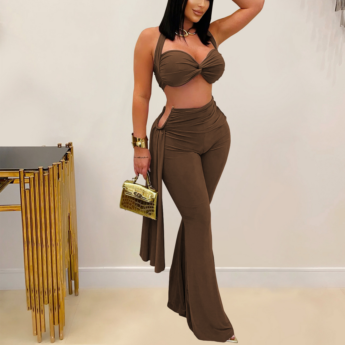 Summer Tube Top Bandage Trousers Set