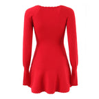 Women's Fall French Wave Edge Chest Lace Up Slim Top