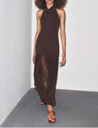 Women's Autumn Women Clothing Sexy Sexy Stitching Halter Dress