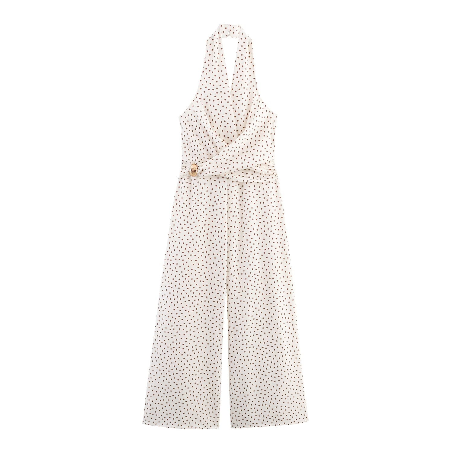 Women's Polka-Dot Halter Jumpsuit