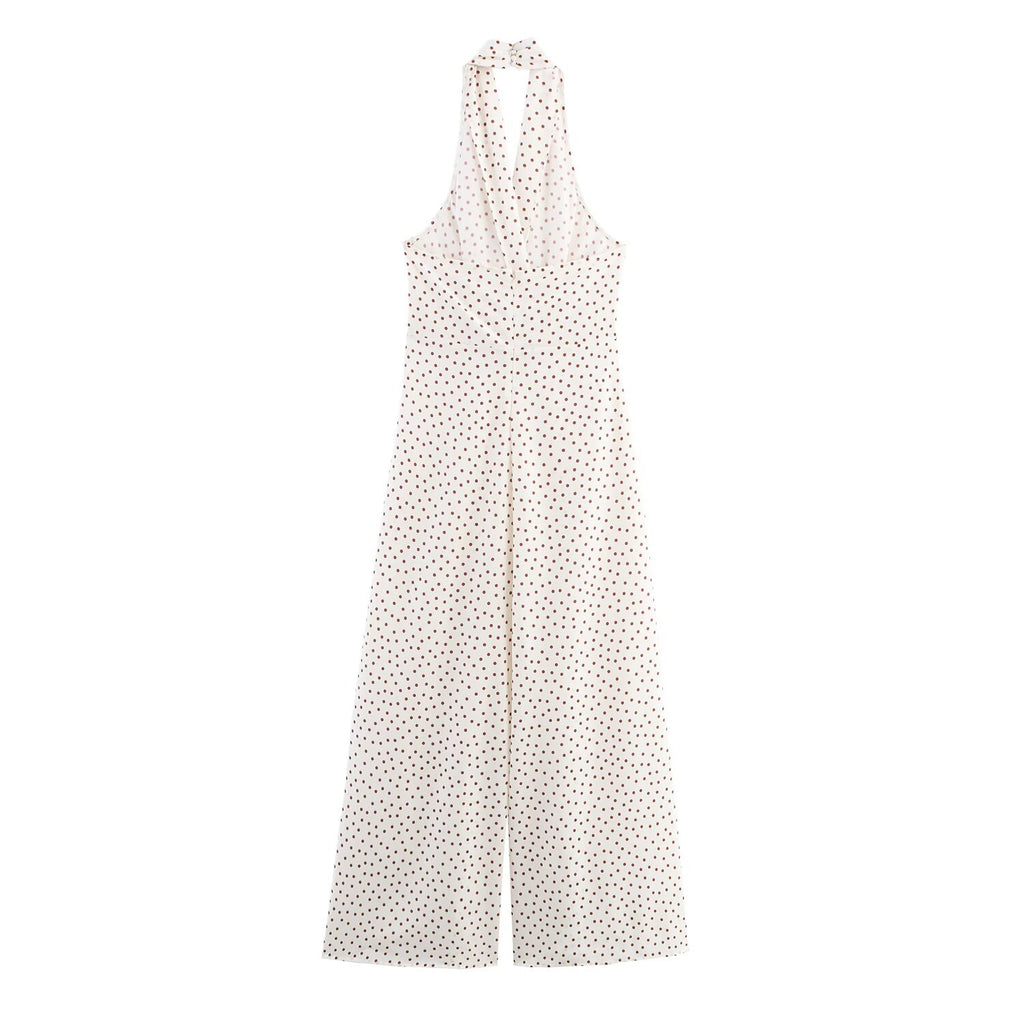 Women's Polka-Dot Halter Jumpsuit