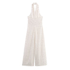 Women's Polka-Dot Halter Jumpsuit