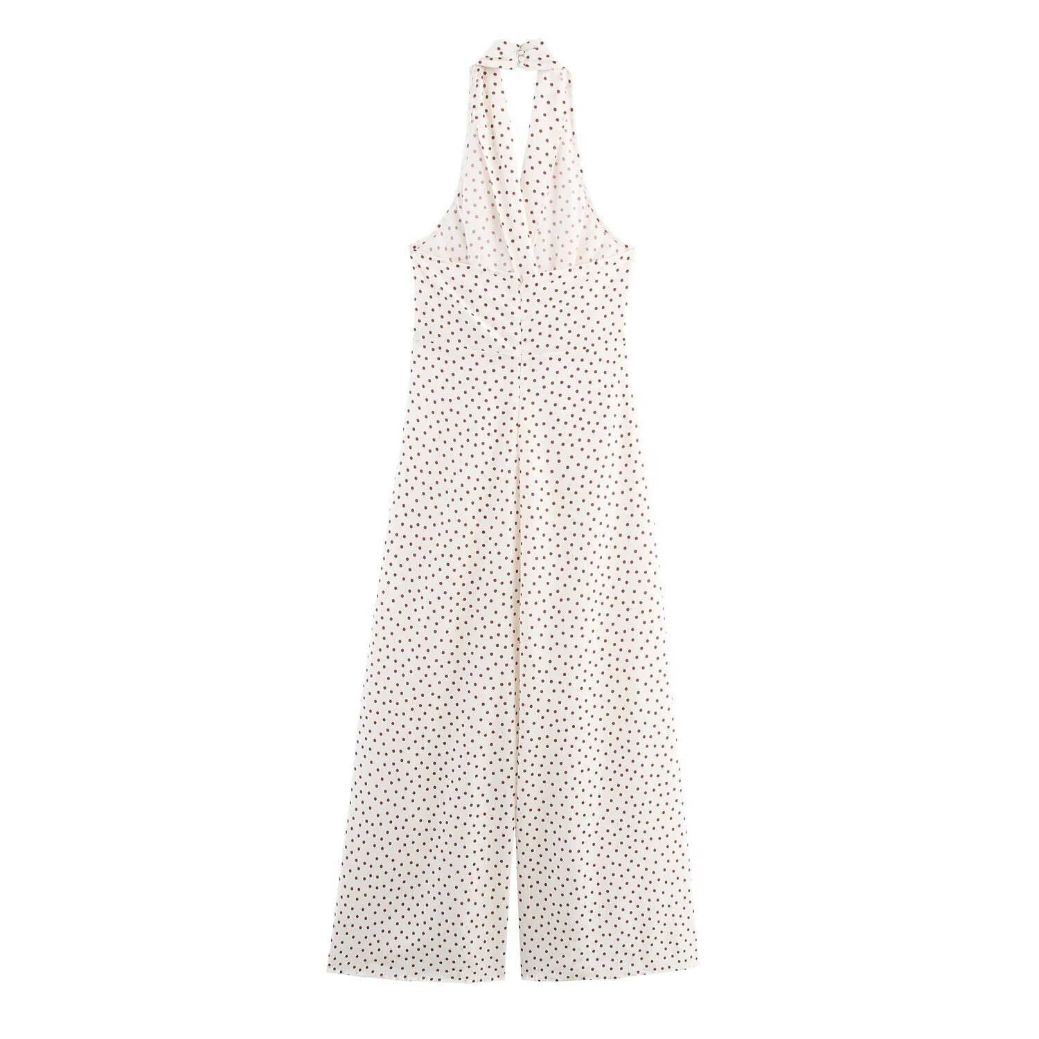 Women's Polka-Dot Halter Jumpsuit