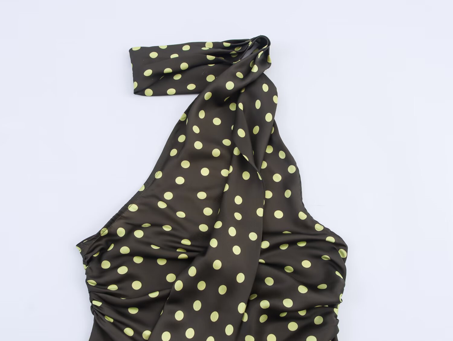 Women Asymmetric Polka Dot Design Top