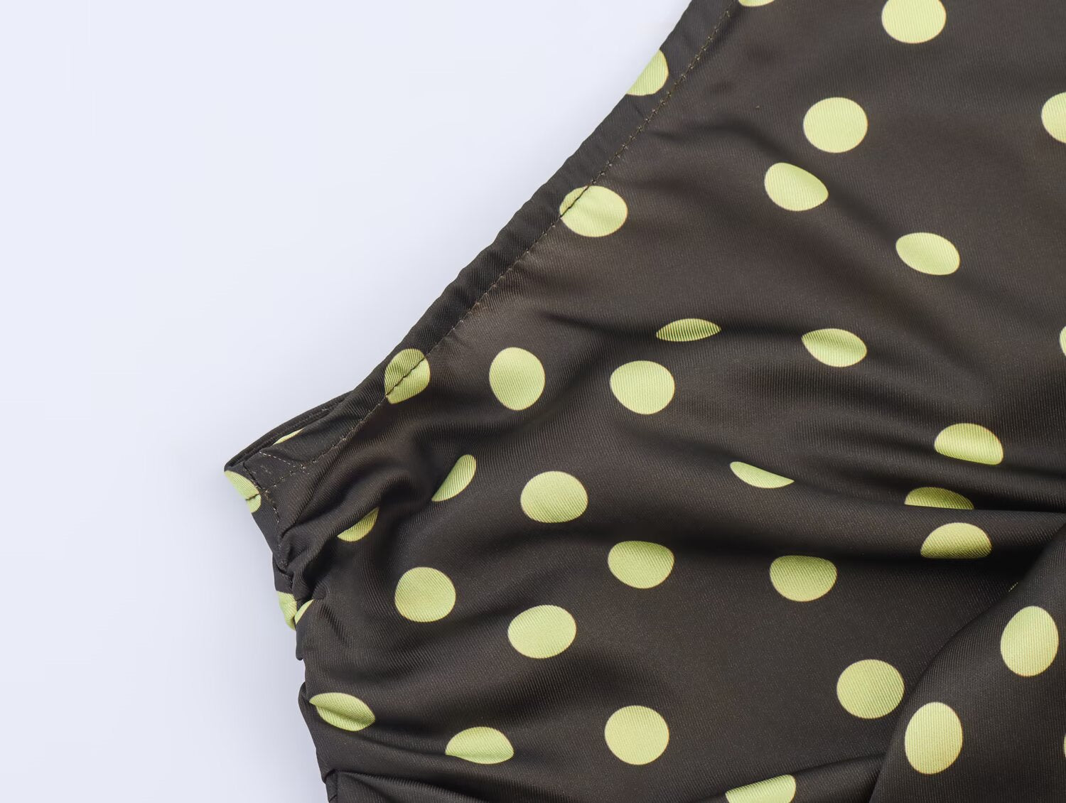 Women Asymmetric Polka Dot Design Top