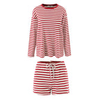 Women's Summer Women's Striped Loose Round Neck Long Sleeve T-Shirt