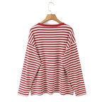 Women's Summer Women's Striped Loose Round Neck Long Sleeve T-Shirt