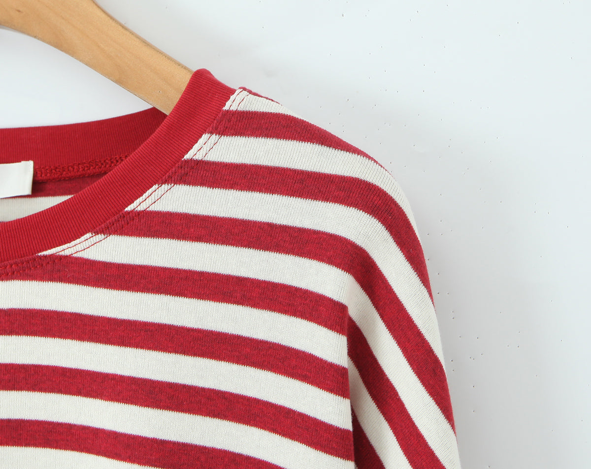 Women's Summer Women's Striped Loose Round Neck Long Sleeve T-Shirt