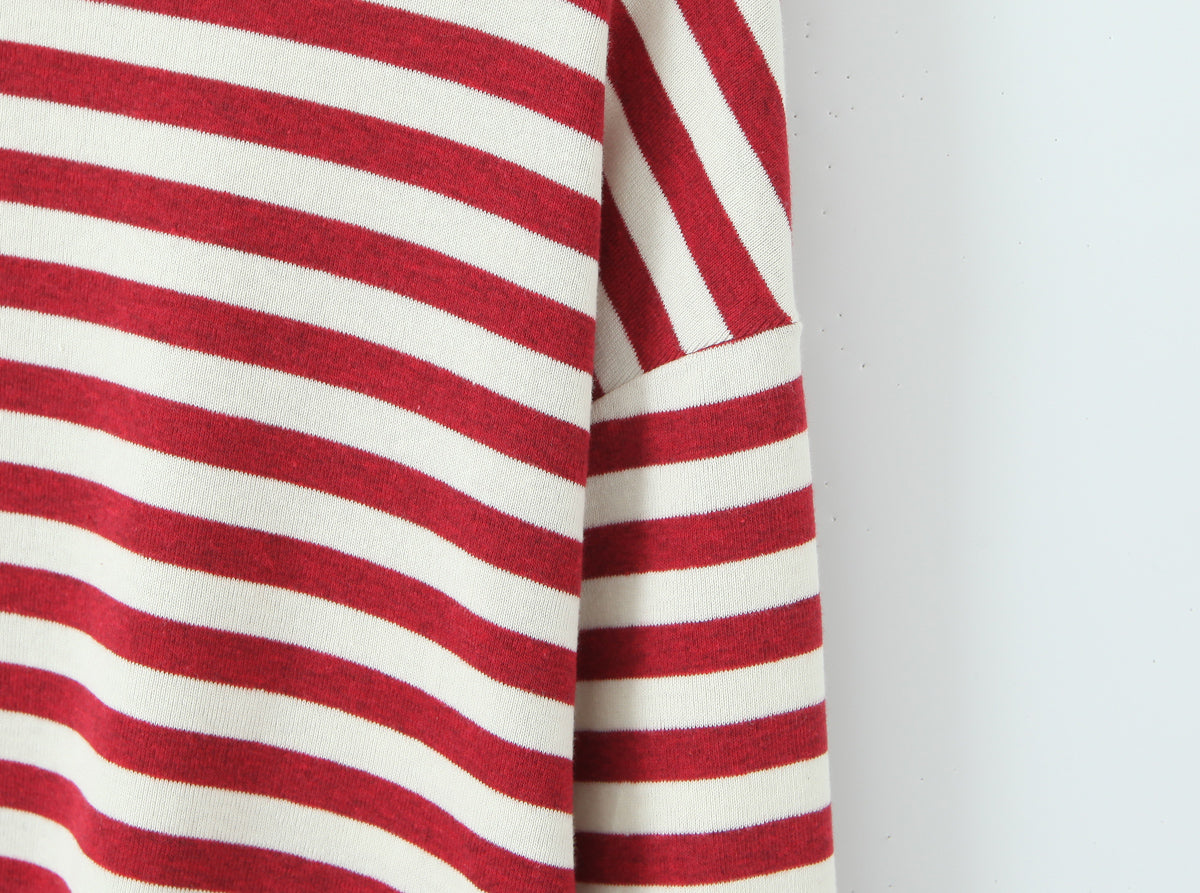 Women's Summer Women's Striped Loose Round Neck Long Sleeve T-Shirt