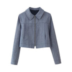 Women's Zipper Blazer & Pants Two-Piece Set