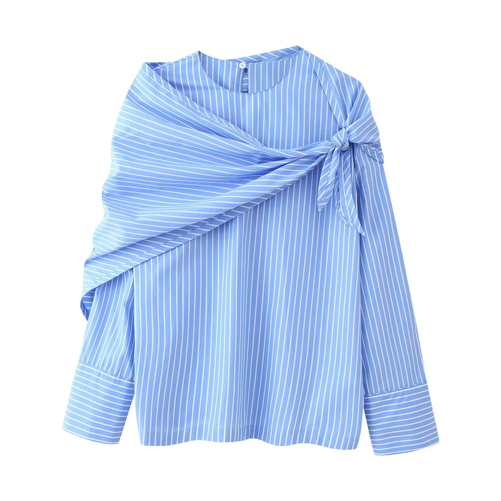 Women's Striped Scarf Shirt