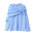 Women's Striped Scarf Shirt