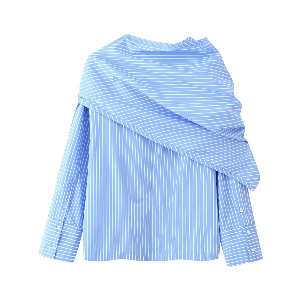 Women's Striped Scarf Shirt