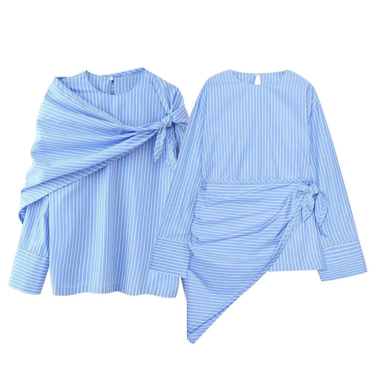 Women's Striped Scarf Shirt