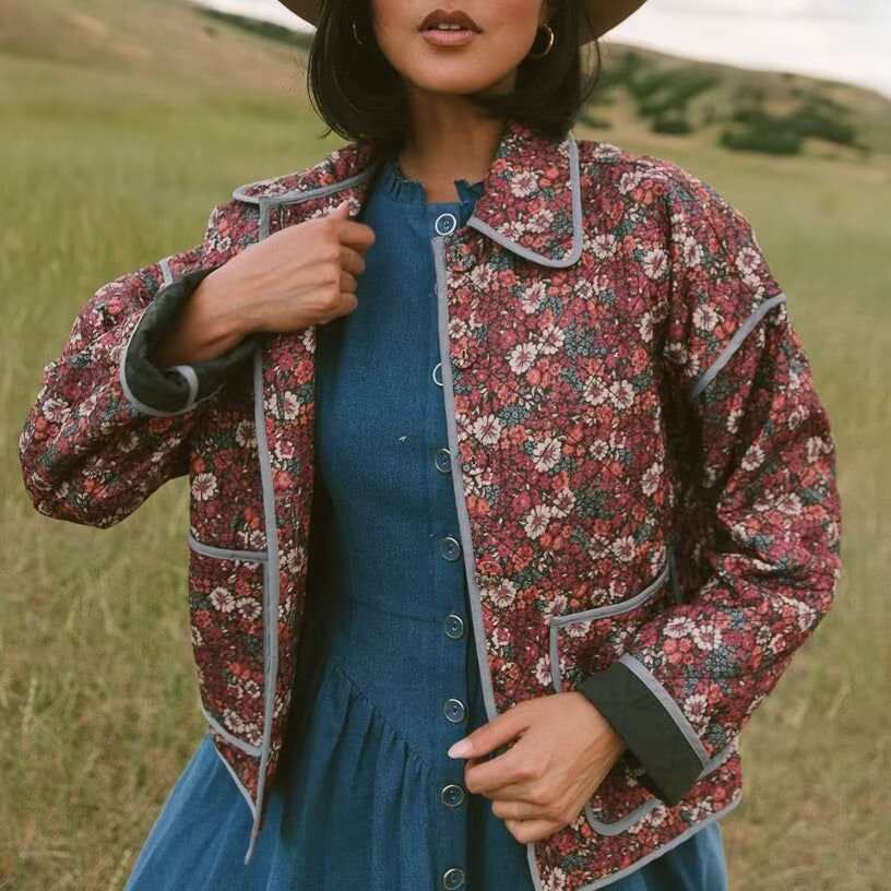 Women's Floral Padded Cotton Jacket
