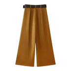 Summer Silk Satin Double Breasted Straight Leg Pants Vest Pant Set