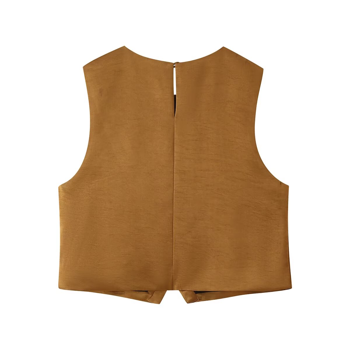 Summer Silk Satin Double Breasted Straight Leg Pants Vest Pant Set