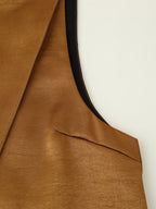 Summer Silk Satin Double Breasted Straight Leg Pants Vest Pant Set