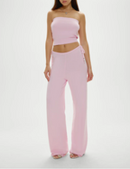 Women's Design Tube Top Wide Leg Pants Show Pants