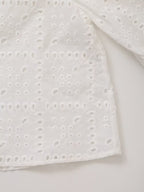 Women's Embroidered Cutout Collared Shirt