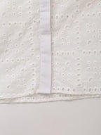 Women's Embroidered Cutout Collared Shirt