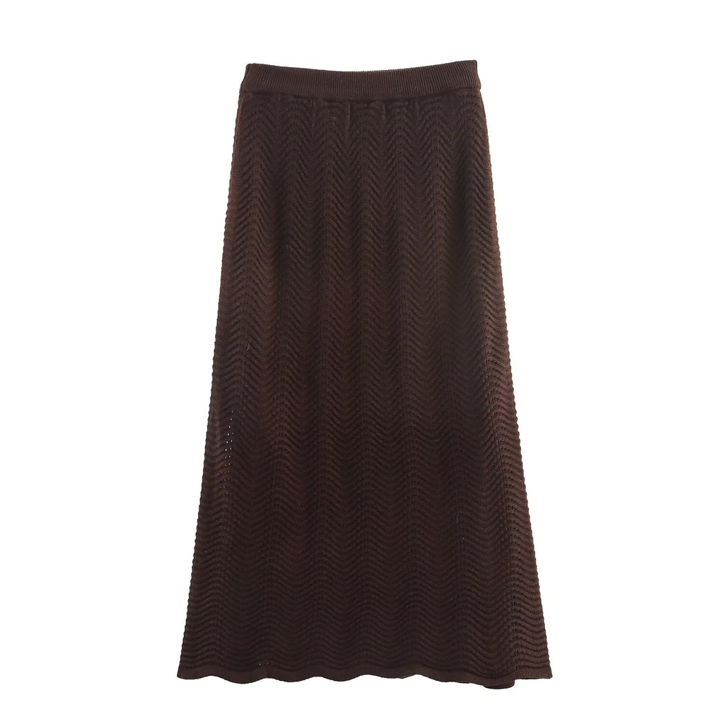 Women's Sling Knitting Top and Skirt Two-Piece Set