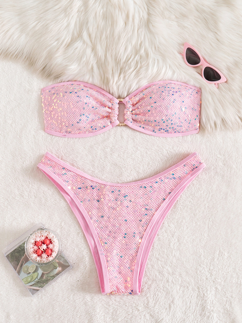 Split Sequ Bikini Swimwear