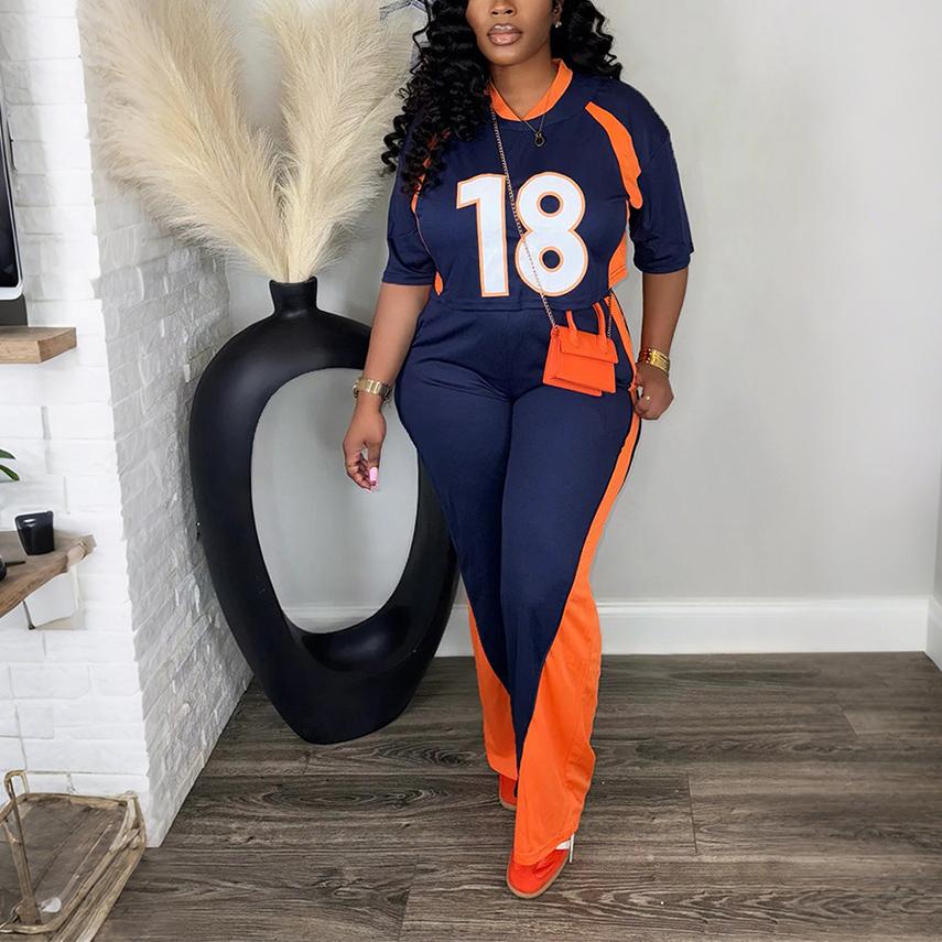 Women's Half Sleeve Top With Slim Fit Trousers Casual Two Piece Set