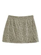 Army Green Sequin Irregular Asymmetric Pantskirt