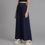 Women's Acetate Satin Dark Blue Slim Fit Autumn Dress Large Skirt Embellished High Grade Women Long Skirt