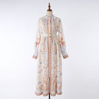 Women's Autumn Printed Long Sleeved Maxi Dress