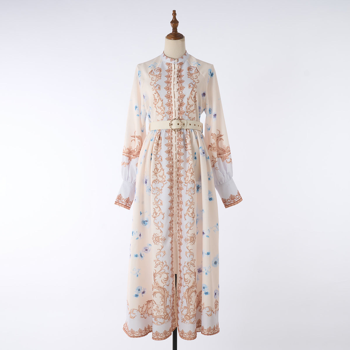 Women's Autumn Printed Long Sleeved Maxi Dress