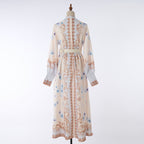 Women's Autumn Printed Long Sleeved Maxi Dress