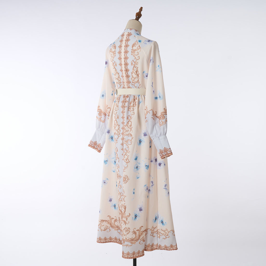 Women's Autumn Printed Long Sleeved Maxi Dress