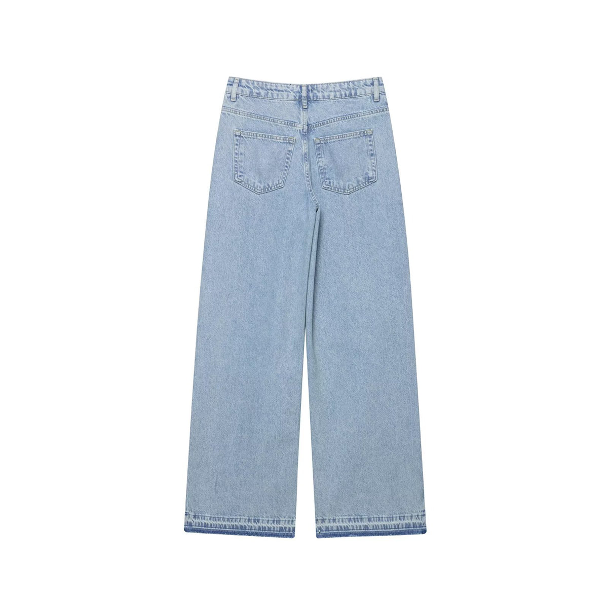Crochet Stitching High Waist Wide Leg Jeans