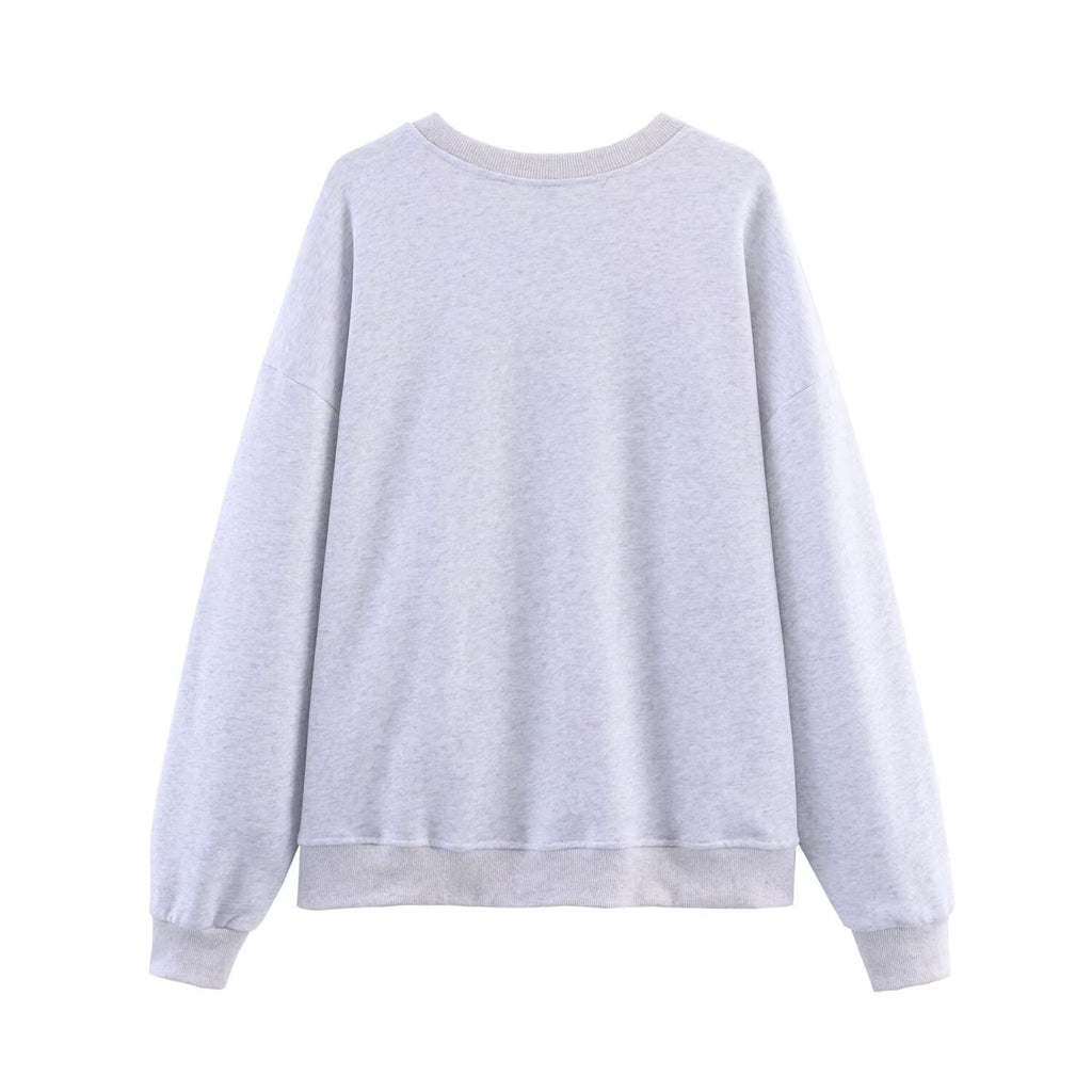 Casual Round-Neck Preppy Long-Sleeve Sweater Trousers Sports Set