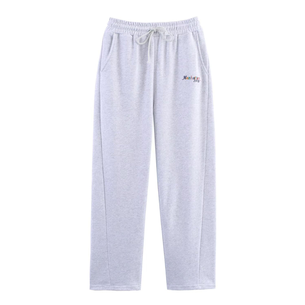Casual Round-Neck Preppy Long-Sleeve Sweater Trousers Sports Set