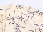 Women's Lace-Up Embroidered Loose Shirt