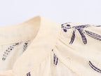 Women's Lace-Up Embroidered Loose Shirt